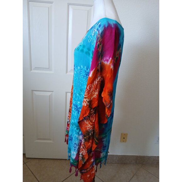 India Boutique Women’s Coverup‎ Free Size Multicolor Embroidery Bohemian Beachy - Picture 4 of 15